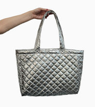 Load image into Gallery viewer, Silver Quilt Overnight Bag