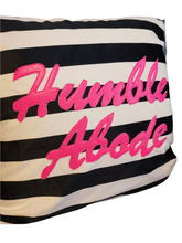 Load image into Gallery viewer, 'Humble Abode' Statement Black and White Striped Velvet Cushion