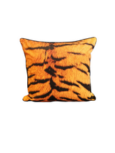 Load image into Gallery viewer, Orange Tiger Print Velvet Square Cushion