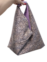 Load image into Gallery viewer, Oversized Snakeskin Origami Bag-Purple
