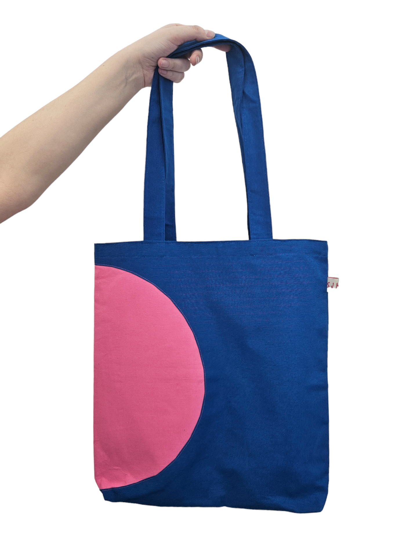 Royal Blue and Pink Canvas Tote Bag S J Millar
