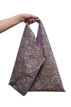 Load image into Gallery viewer, Oversized Snakeskin Origami Bag-Purple
