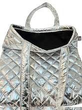 Load image into Gallery viewer, *Ready to Ship* Space Age Silver Quilted Tote Bag
